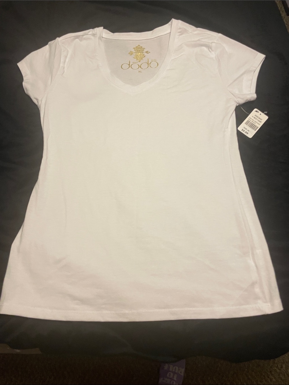 Women's White V-Neck Tee